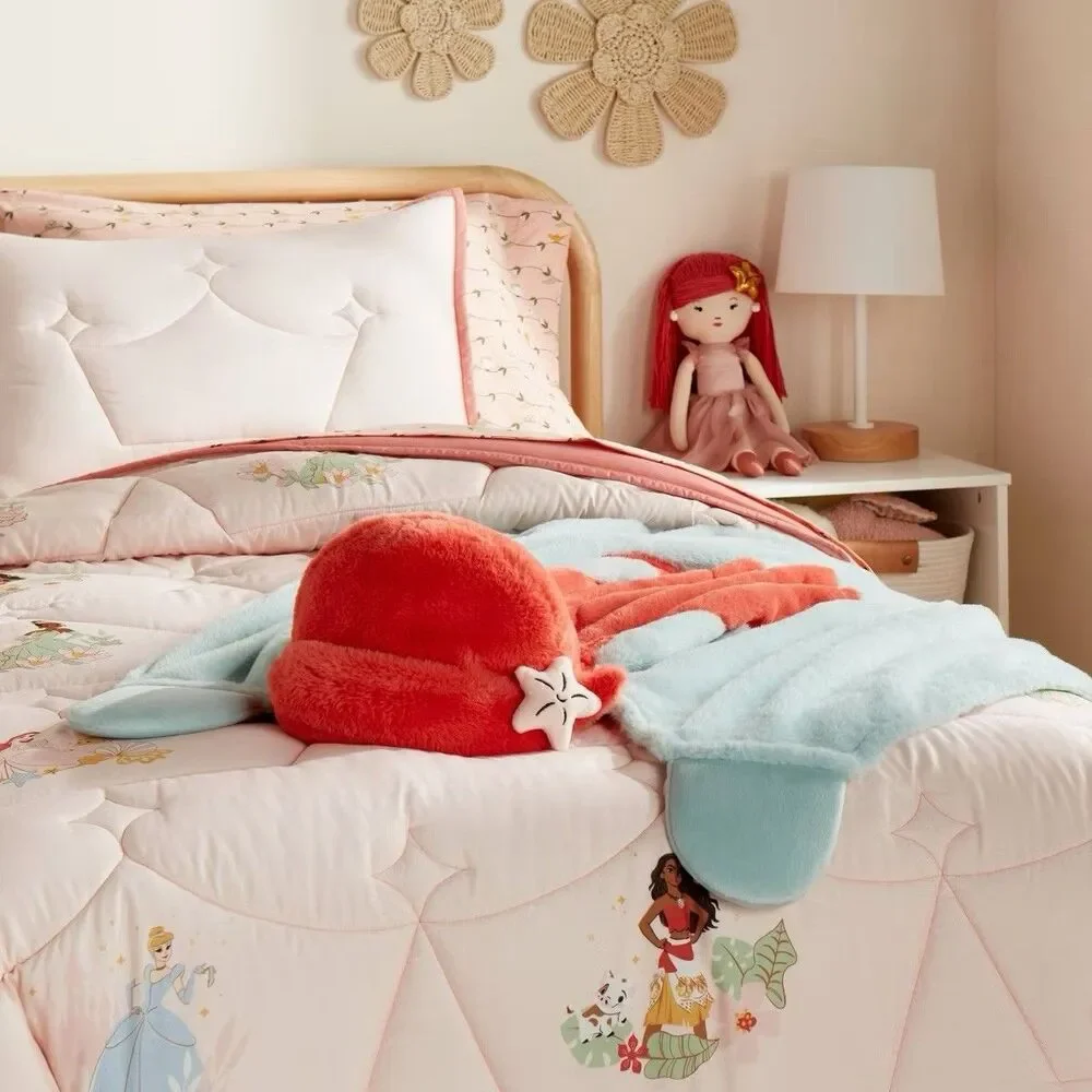 Disney Princess Ariel Kids Hooded Blanket Little Mermaid Pillowfort New